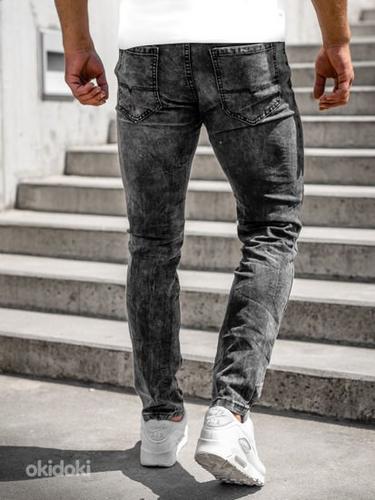 Черные джинсы с эффектом потертости 33L (фото #2)