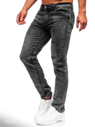 Черные джинсы с эффектом потертости 33L (фото #6)