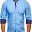 !СКИДКА! Синяя элегантная рубашка с длинными рукавами (фото #1)