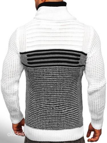 !СКИДКА! Черно-белый свитер с воротником-стойкой (фото #4)