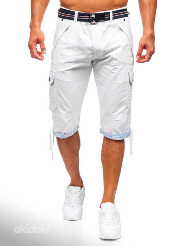 Белые летние брюки с поясом (фото #4)