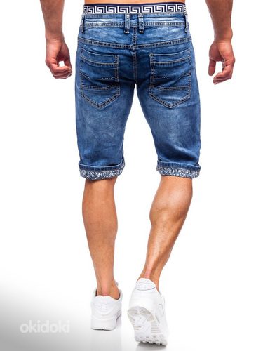 Meeste sinised lühikesed teksapüksid (foto #7)