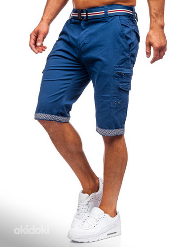 !СКИДКА! Синие летние брюки с поясом (фото #5)