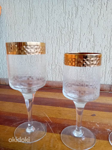 Kullastusega vintage klaasid. Kristall. (foto #4)