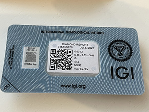 Looduslik teemant 0.63ct IGI (2 foto / 4)