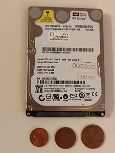 Laptop Kõvakõtas 160GB WD1600BEVS (1 foto / 1)