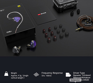 FiiO FH1S Hi-Res 1BA+1DD Knowles Dynamic In-ear kõrvaklapid (2 foto / 4)
