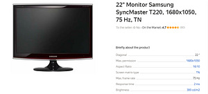 Samsung SyncMaster T220 Monitor (4 foto / 4)